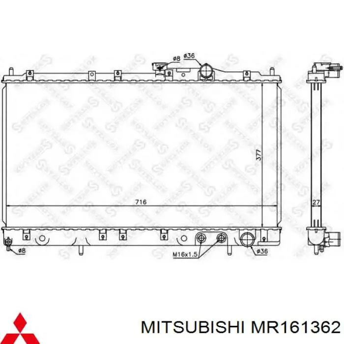 Купить MR161362 Mitsubishi Радиатор водяной