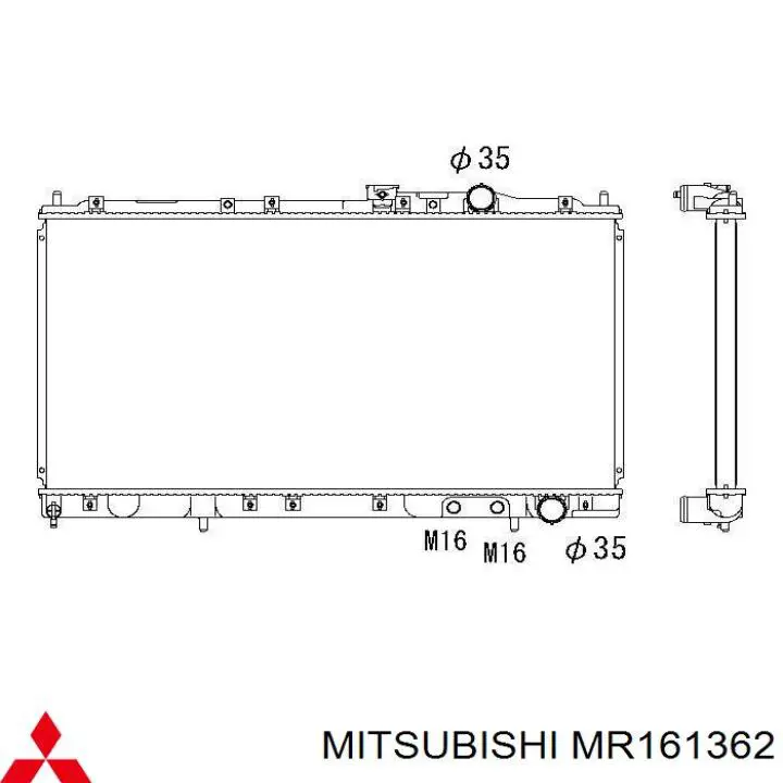 Радиатор охлаждения двигателя Mitsubishi MR161362 цена, от  