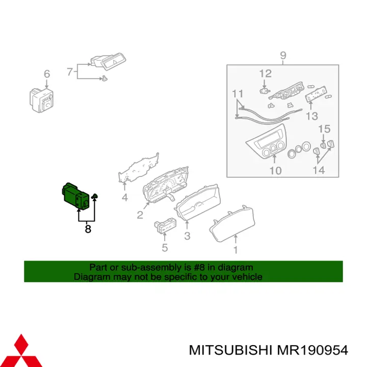 Регулятор яркости панели приборов Mitsubishi MR190954 цена, от 2.53 USD