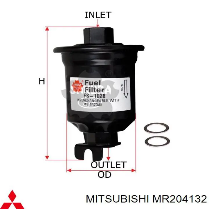 Топливный фильтр MR204132 Mitsubishi