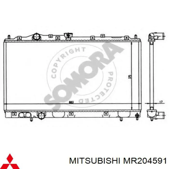 Купить MR204591 Mitsubishi Радиатор водяной