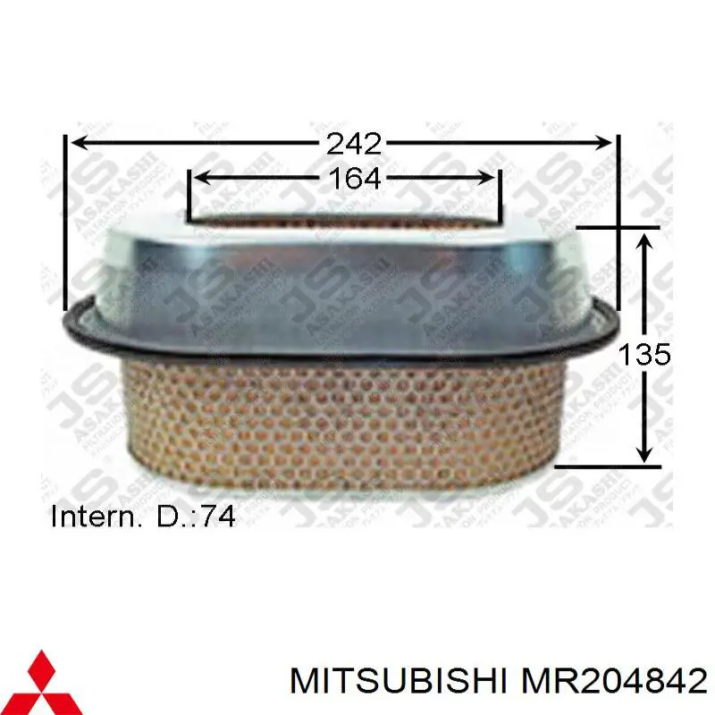 Элемент воздушного фильтра Mitsubishi MR204842 цена, от 17.74 USD