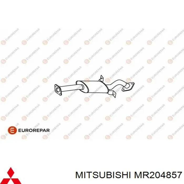 MR204857 Mitsubishi глушитель, задняя часть
