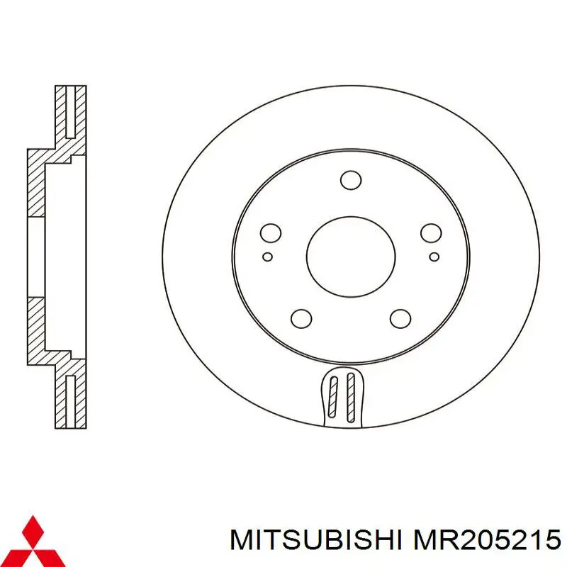 Disco do freio dianteiro Mitsubishi MR205215