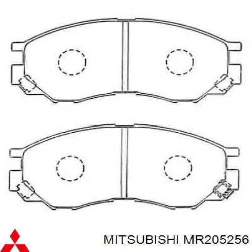 MR205256 Mitsubishi колодки тормозные передние дисковые