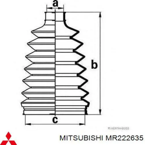 MR222635 Mitsubishi пыльник шруса передней полуоси наружный