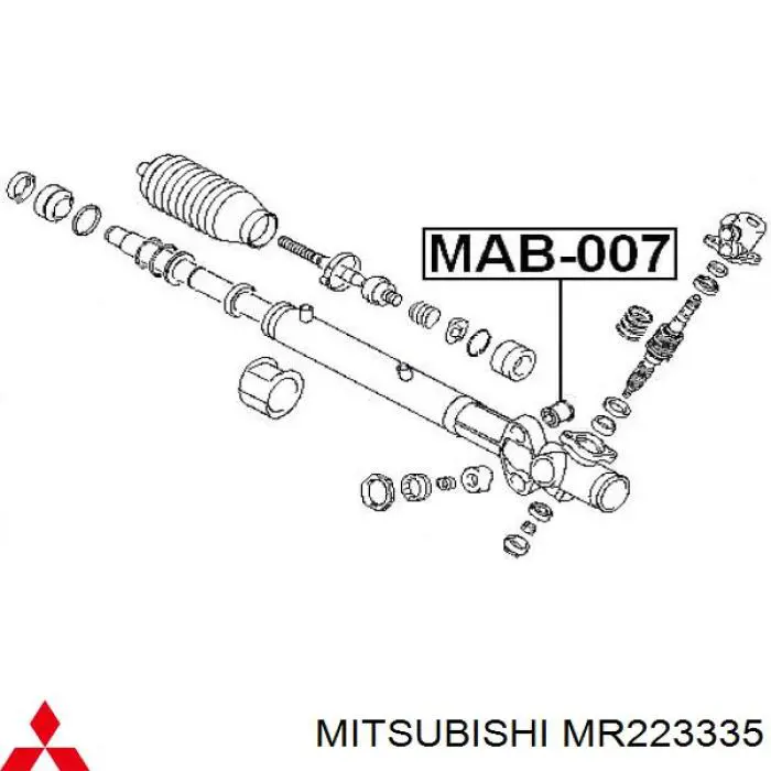 Сайлентблок крепления рулевой рейки MITSUBISHI MR223335