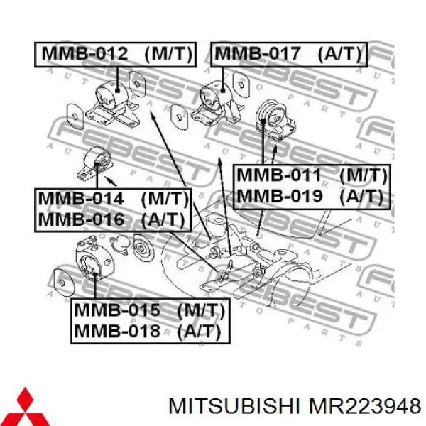 MR223948 Mitsubishi подушка (опора двигателя передняя)