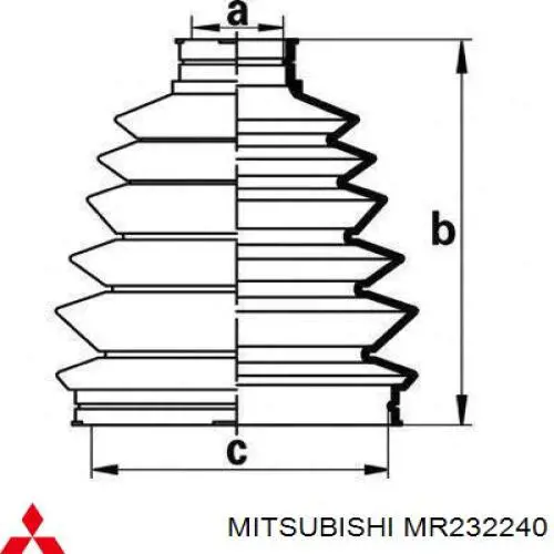 Пыльник ШРУСа передней полуоси наружный Mitsubishi MR232240