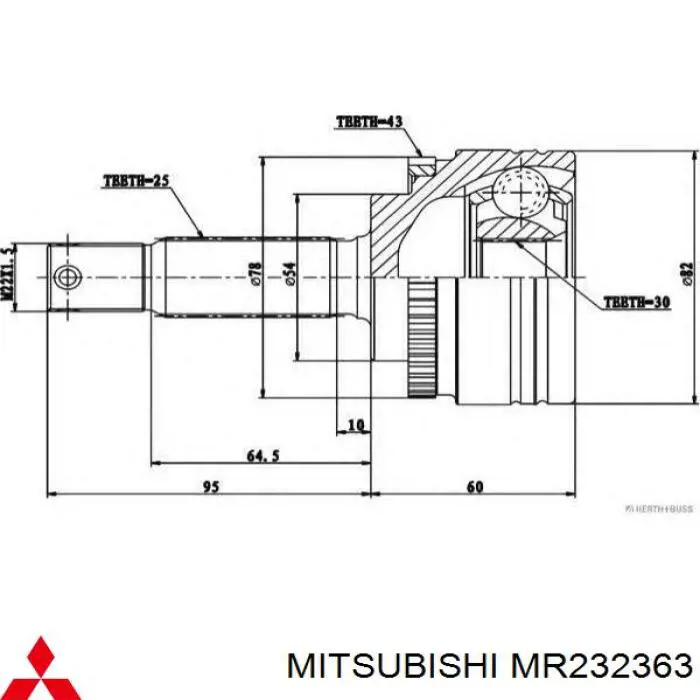 ШРУС наружный MITSUBISHI MR232363