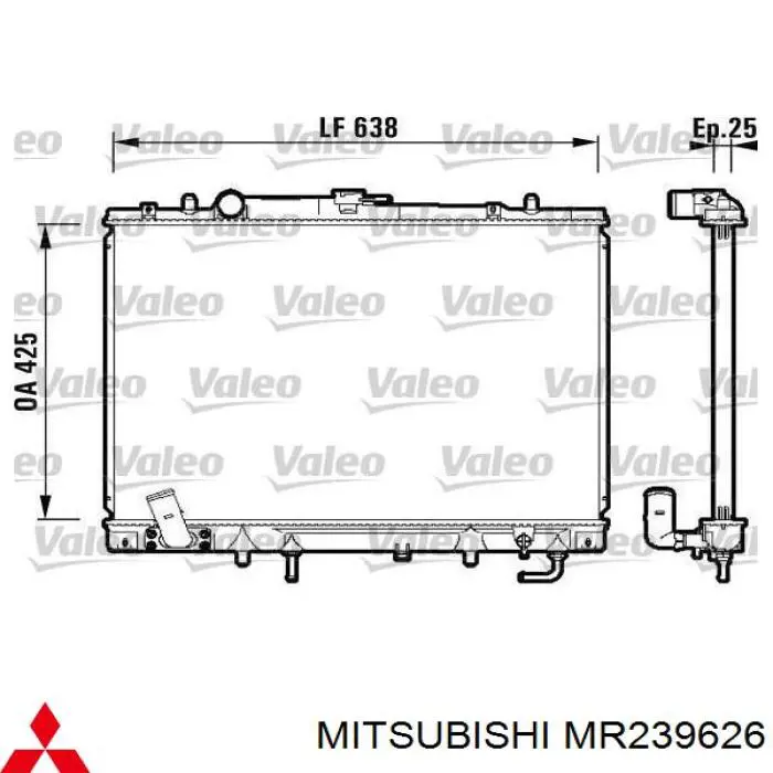 Купить MR239626 Mitsubishi Радиатор водяной
