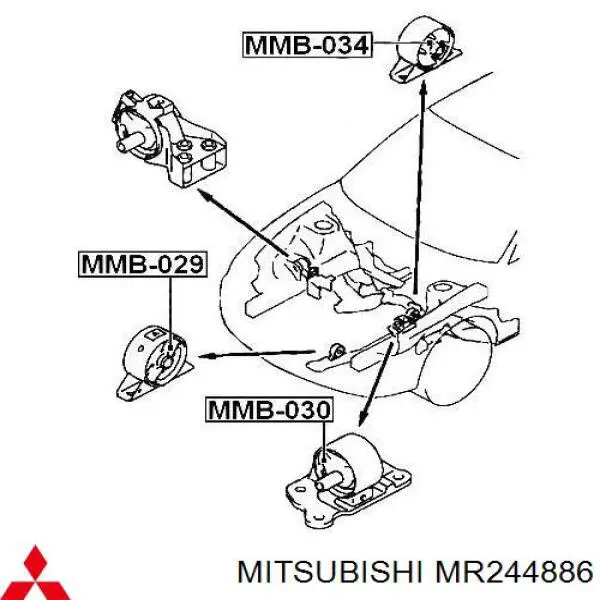 Подушка (опора) двигателя левая (сайлентблок) MITSUBISHI MB223881