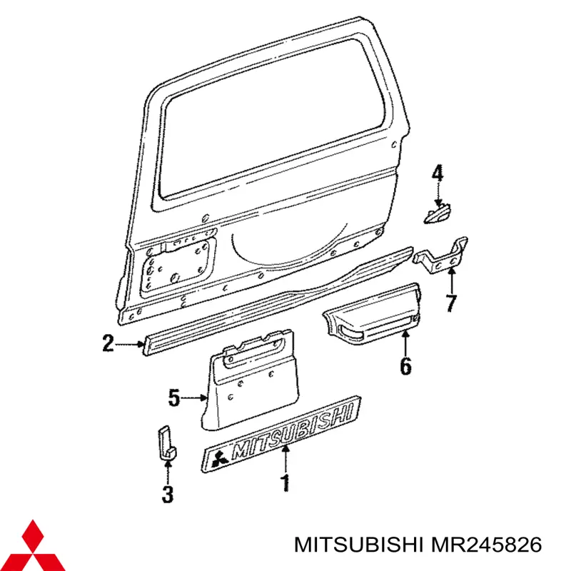 Эмблема крышки багажника (фирменный значок) на Mitsubishi Pajero II 