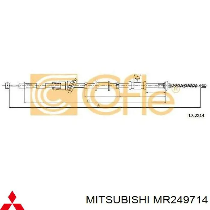 Задний правый трос ручника MR249714 Mitsubishi