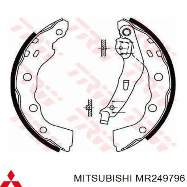 MR249796 Mitsubishi колодки тормозные задние барабанные