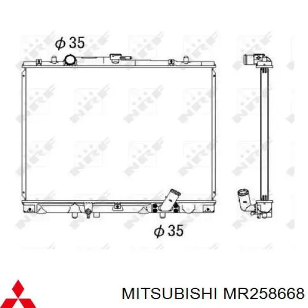 Радиатор охлаждения двигателя Mitsubishi MR258668