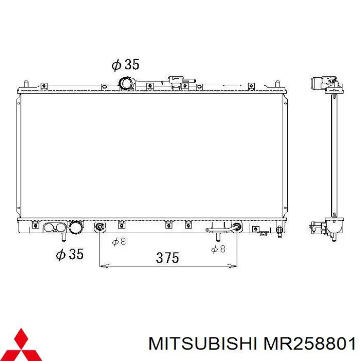 Радиатор MR258801 Mitsubishi