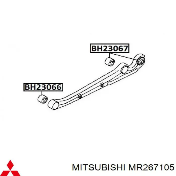 Купить MR267105 Mitsubishi Сайлентблок заднего продольного рычага задний