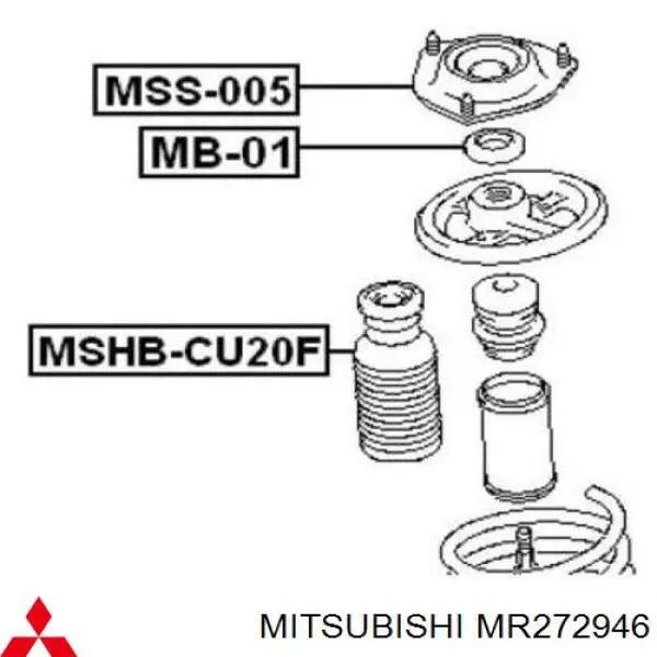 Підшипник опорний амортизатора, переднього MR272946 Mitsubishi