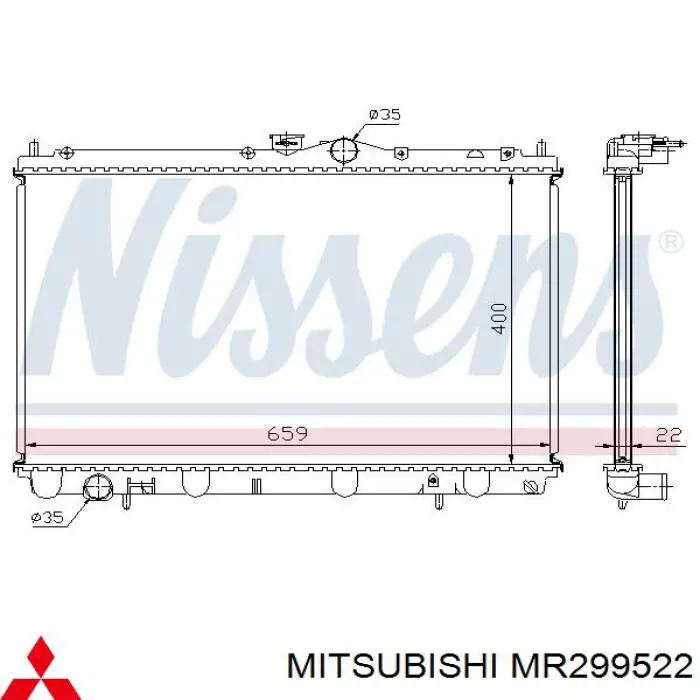 Купить MR299522 Mitsubishi Радиатор водяной