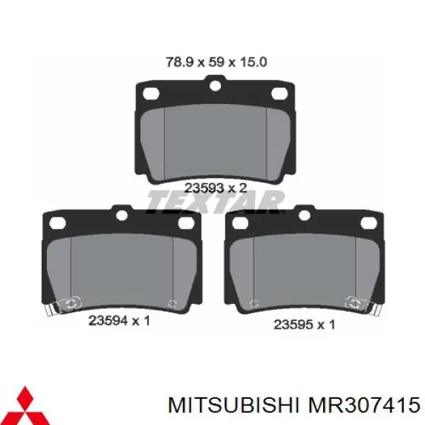 Колодки дисковые  Mitsubishi MR307415 цена, от 20.80 USD