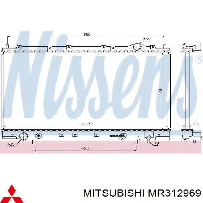 MR312969 Mitsubishi радиатор