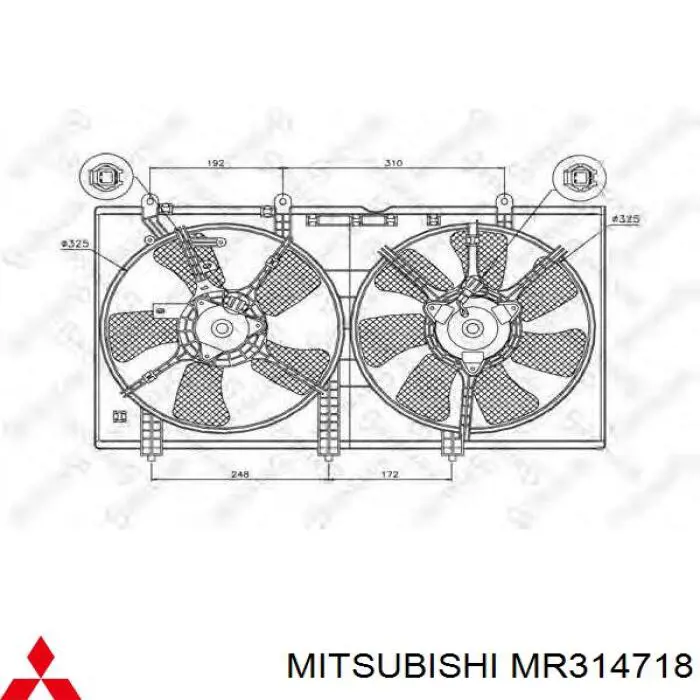 Купить MR314718 Mitsubishi Мотор вентилятора системы охлаждения