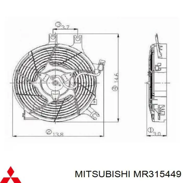 Вентилятор (крыльчатка) радиатора кондиционера Mitsubishi MR315449 цена, от 28.22 USD