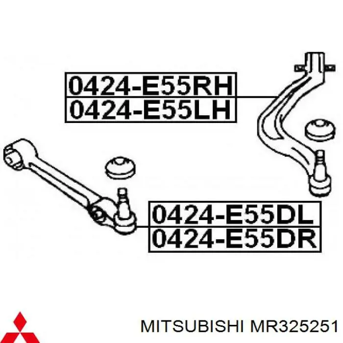 Купить MR325251 Mitsubishi Буфер (отбойник) амортизатора переднего + пыльник