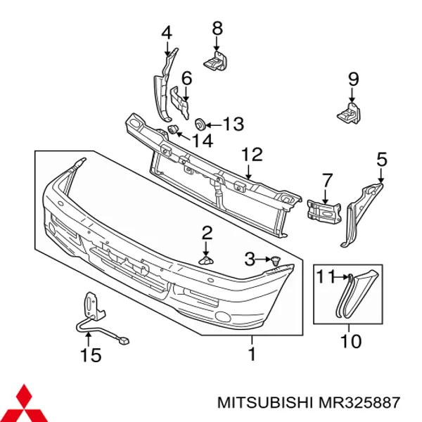 MR325887 Mitsubishi Бампер передний в сборе
