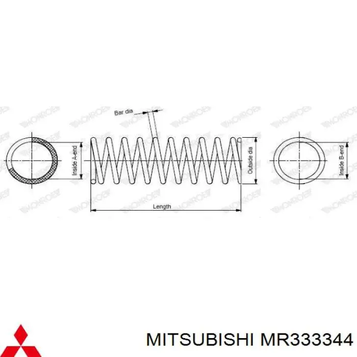 Передняя пружина MR333344 Mitsubishi