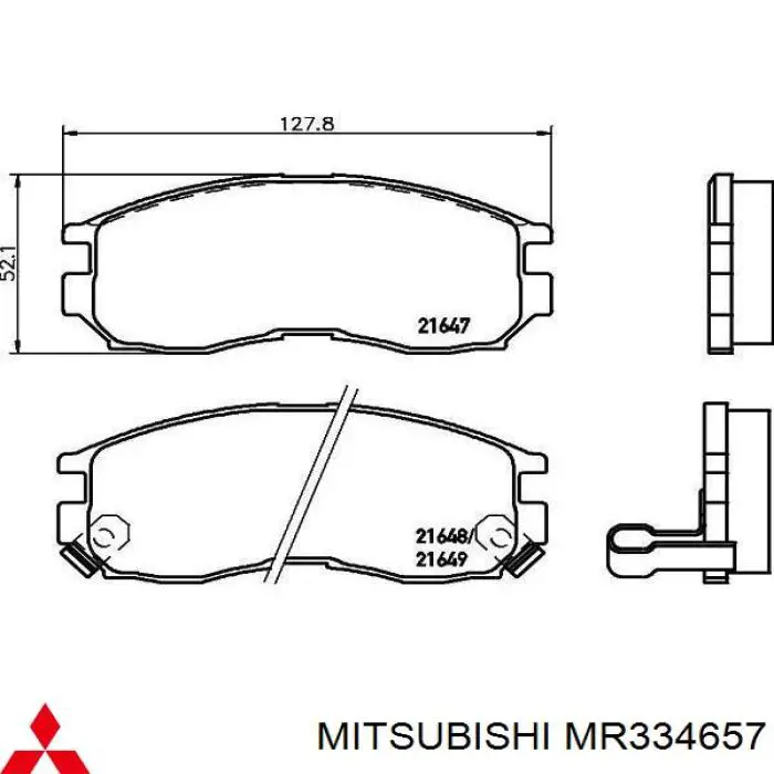 Передние тормозные колодки MR334657 Mitsubishi