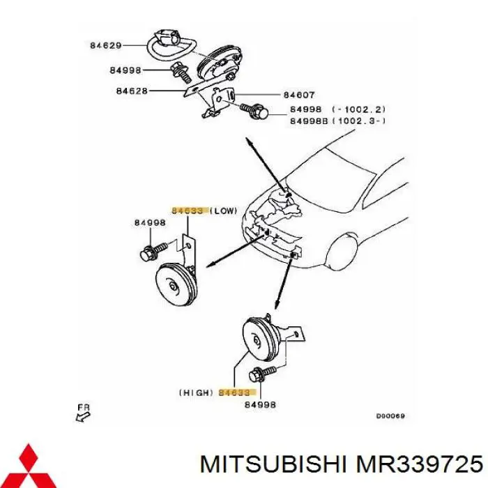 Автомобильный клаксон Mitsubishi L 200 III пикап (K60, K70) (1996 - 2007) цена, от 7.63 USD