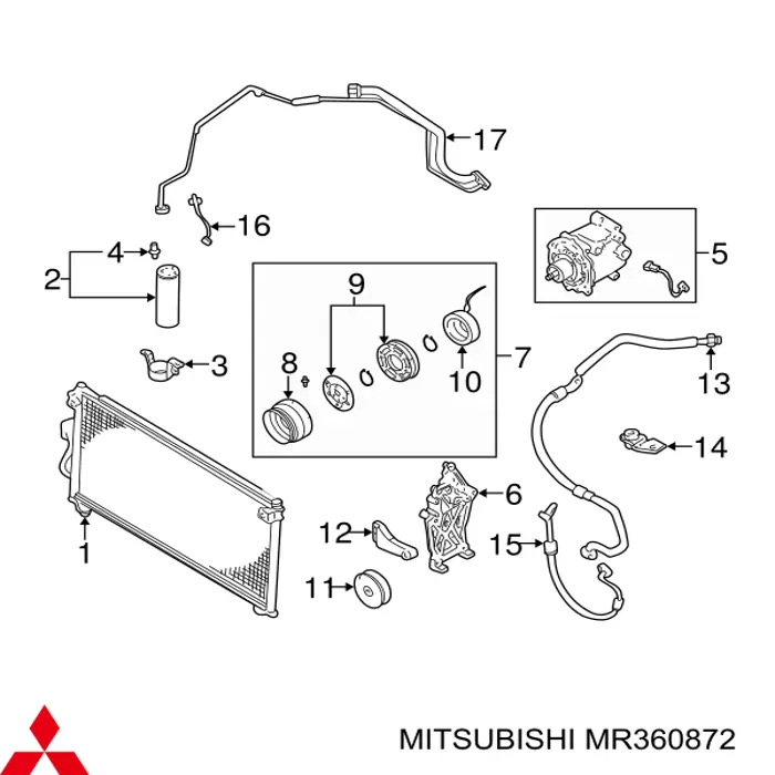 Sensor de pressão absoluta de aparelho de ar condicionado para Mitsubishi Sigma (F16A)