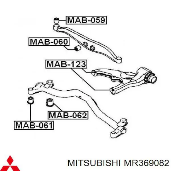 Сайлентблок траверси кріплення заднього редуктора, задній MR369082 Mitsubishi