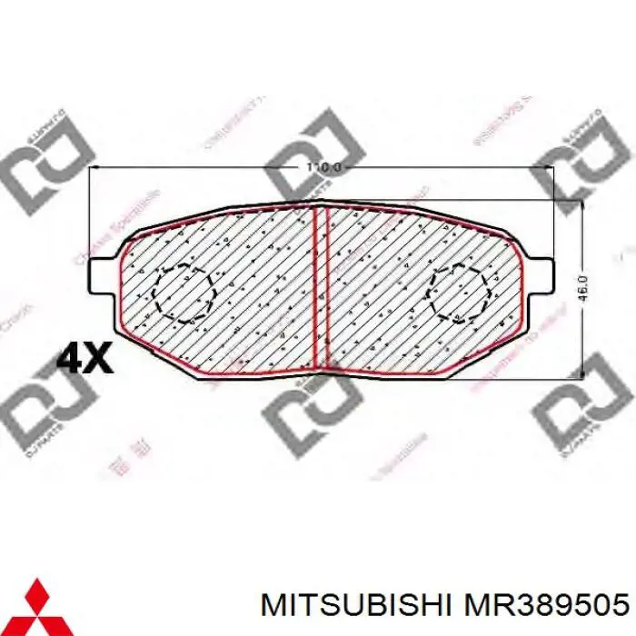 Купить MZ690182 Mitsubishi Колодки тормозные