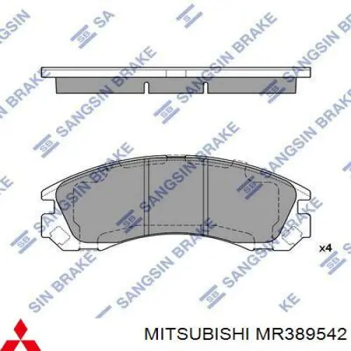 Колодки Mitsubishi MR389542 цена, от 27.57 USD
