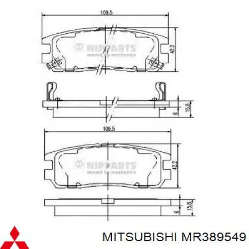 Колодки Mitsubishi MR389549 цена, от 25.06 USD