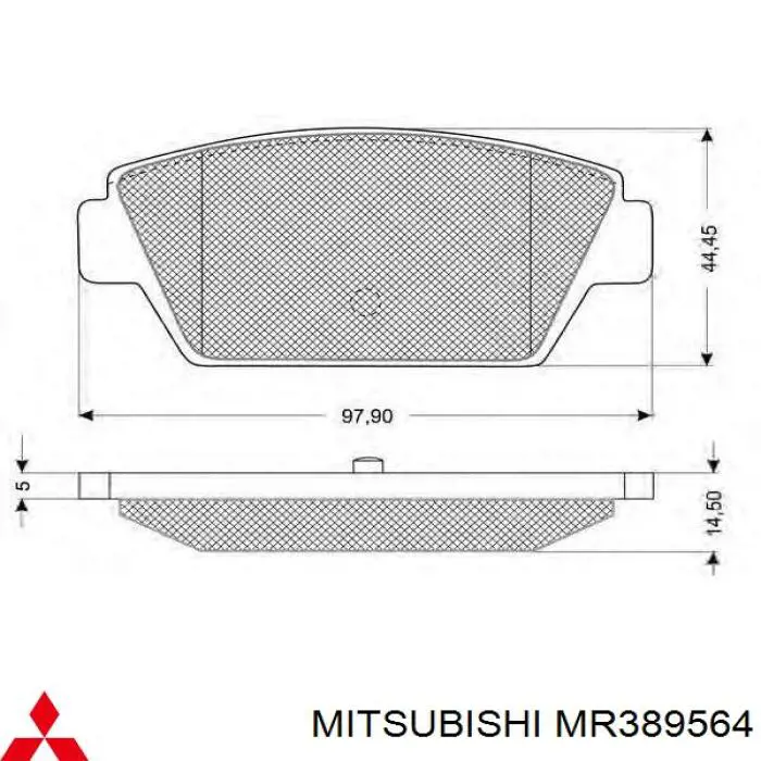 MR389564 Mitsubishi задние тормозные колодки