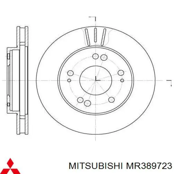 Передние тормозные диски MR389723 Mitsubishi