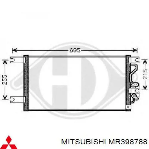 Радиатор кондиционера MR398788 Mitsubishi