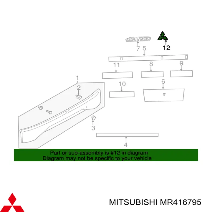 Эмблема крышки багажника (фирменный значок) на Mitsubishi Pajero III 