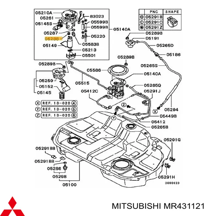 Compactador da bomba de combustível para Mitsubishi Lancer (CSA)