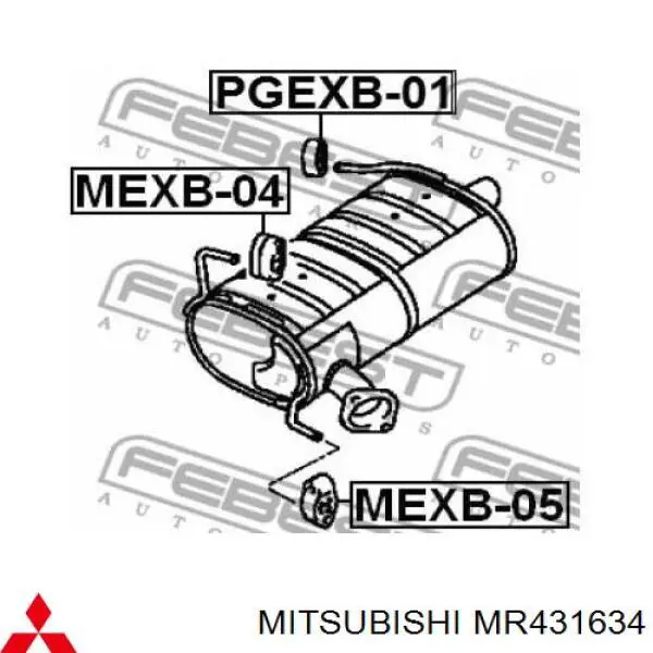 Подушка крепления глушителя Mitsubishi MR431634 цена, от 6.49 USD