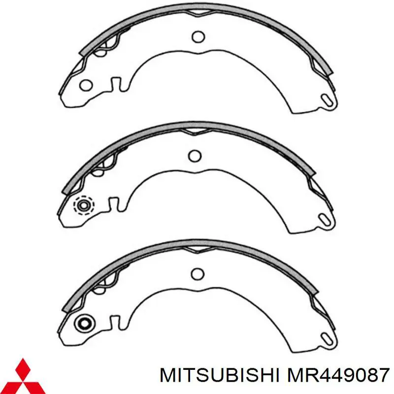 Zapatas de frenos de tambor traseras MR449087 Mitsubishi