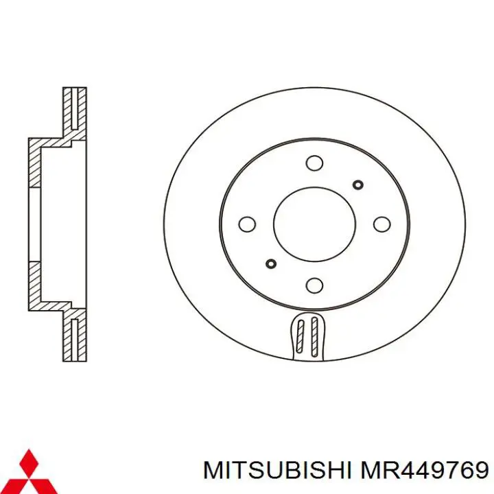 Передние тормозные диски MR449769 Mitsubishi