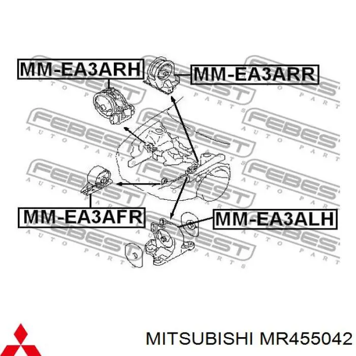 Задняя опора двигателя MR455042 Mitsubishi