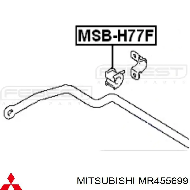 Bucha de estabilizador dianteiro MR455699 Mitsubishi