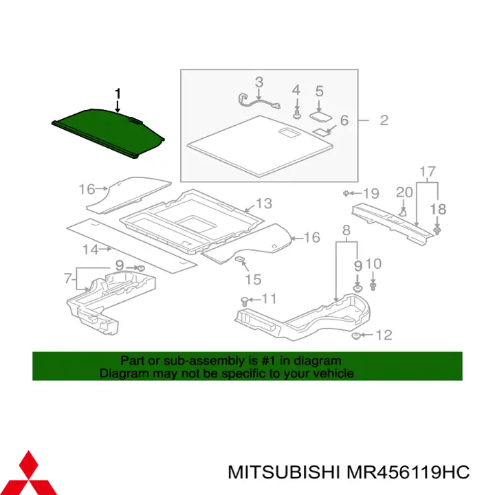 MR456119HC Mitsubishi шторка багажного отсека