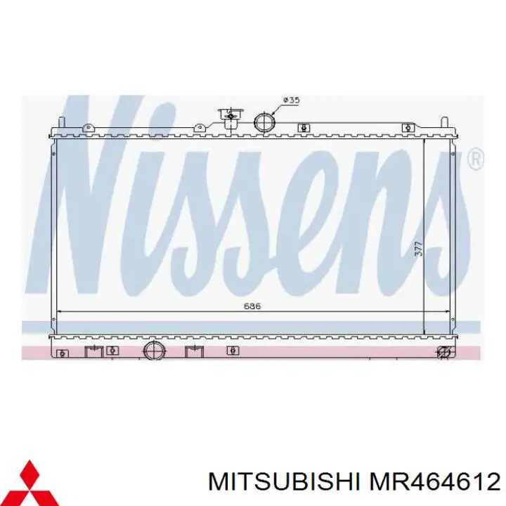 Радиатор охлаждения двигателя Mitsubishi MR464612 цена, от 95.65 USD
